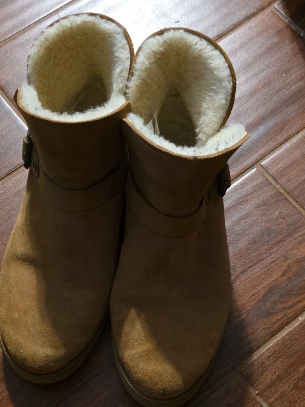 UGG Chestnut Suede Shearling Lined Ankle Boots